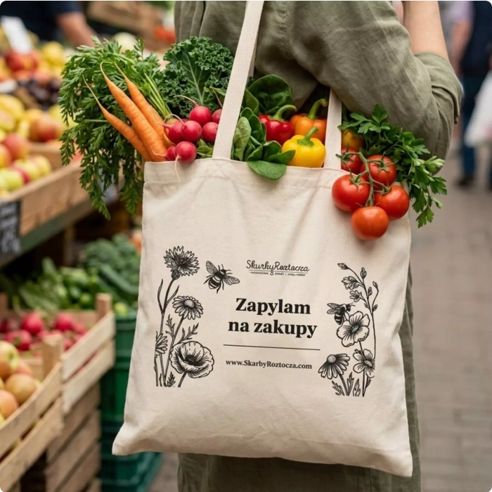 Torba bawełniana - Zapylam na zakupy - zdjęcie produktowe