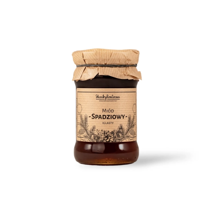 miod-spadziowy-iglasty-370g-skarby-roztocza-biale-tlo.webp