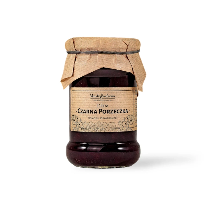 blackcurrant jam treasures of roztocze white background