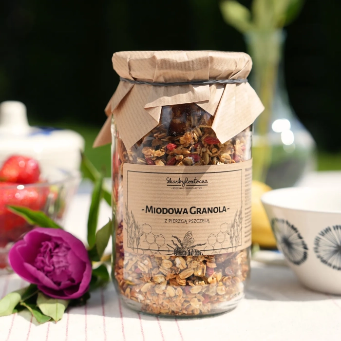 Schätze von Roztocze Granola mit Bienenbrot Vorderseite quadratisch Produktbild
