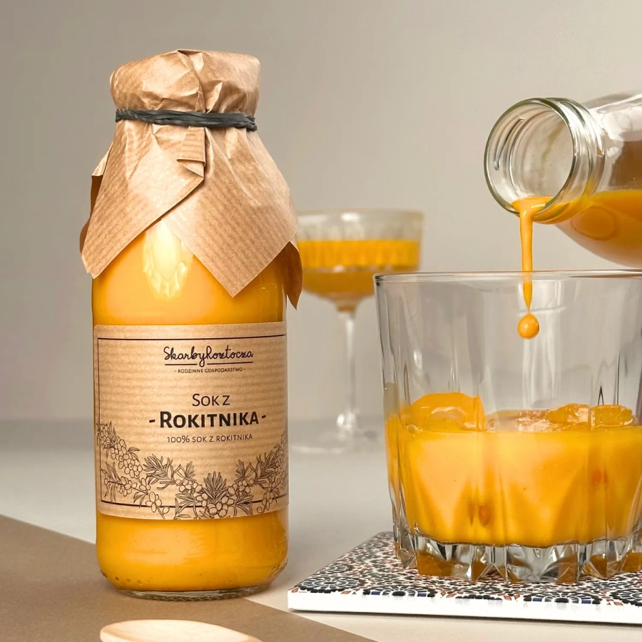 Sanddornsaft Schätze von Roztocze Produkt Front quadratisch