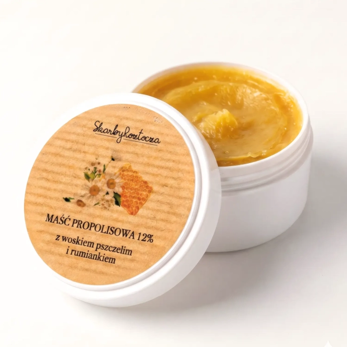 propolis ointment with beeswax and chamomile natural texture